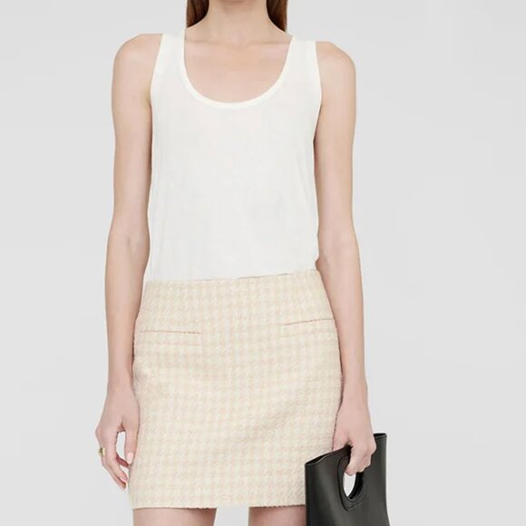 NWT ANINE BING Vanessa Houndstooth Tweed Miniskirt - 34 - Picture 7 of 10